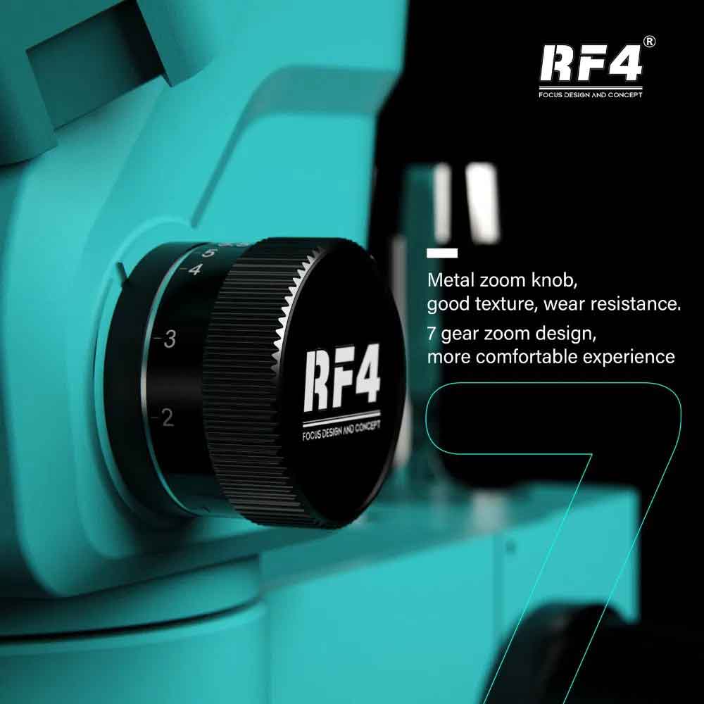 RF4 RF-6555PRO Max 6.5X-55X Trinocular Full HD Stereo Microscope With Zooming 0.48X CTV Camera Lens & LED Adjustable Light - 2024 EDITION