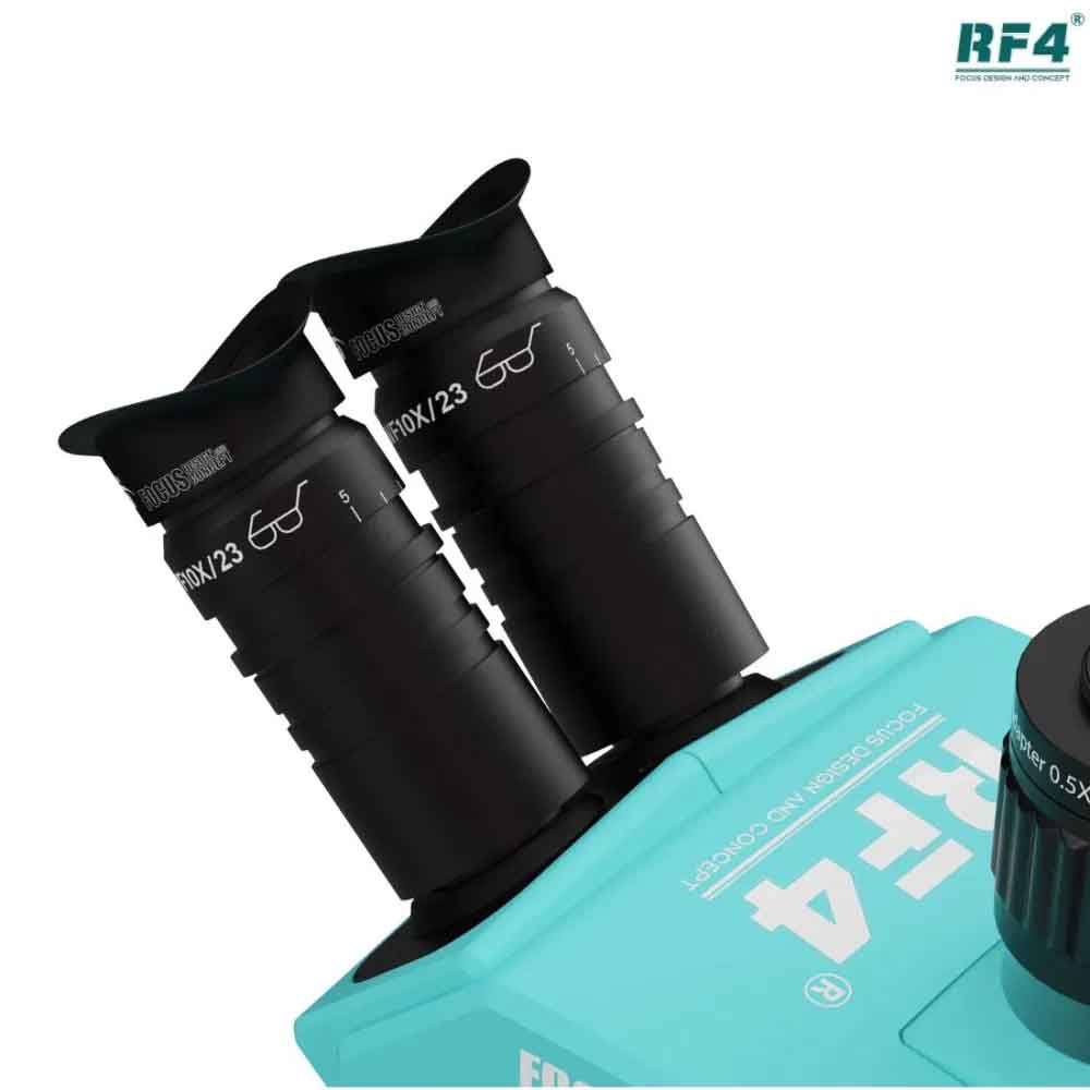 RF4 RF6565Pro 6.5-65X Synchronous Zoom Trinocular Stereo Microscope with Aluminum Alloy Base