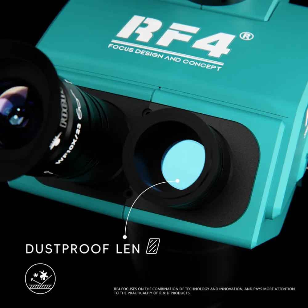RF4 RF6565Pro 6.5-65X Synchronous Zoom Trinocular Stereo Microscope with Aluminum Alloy Base