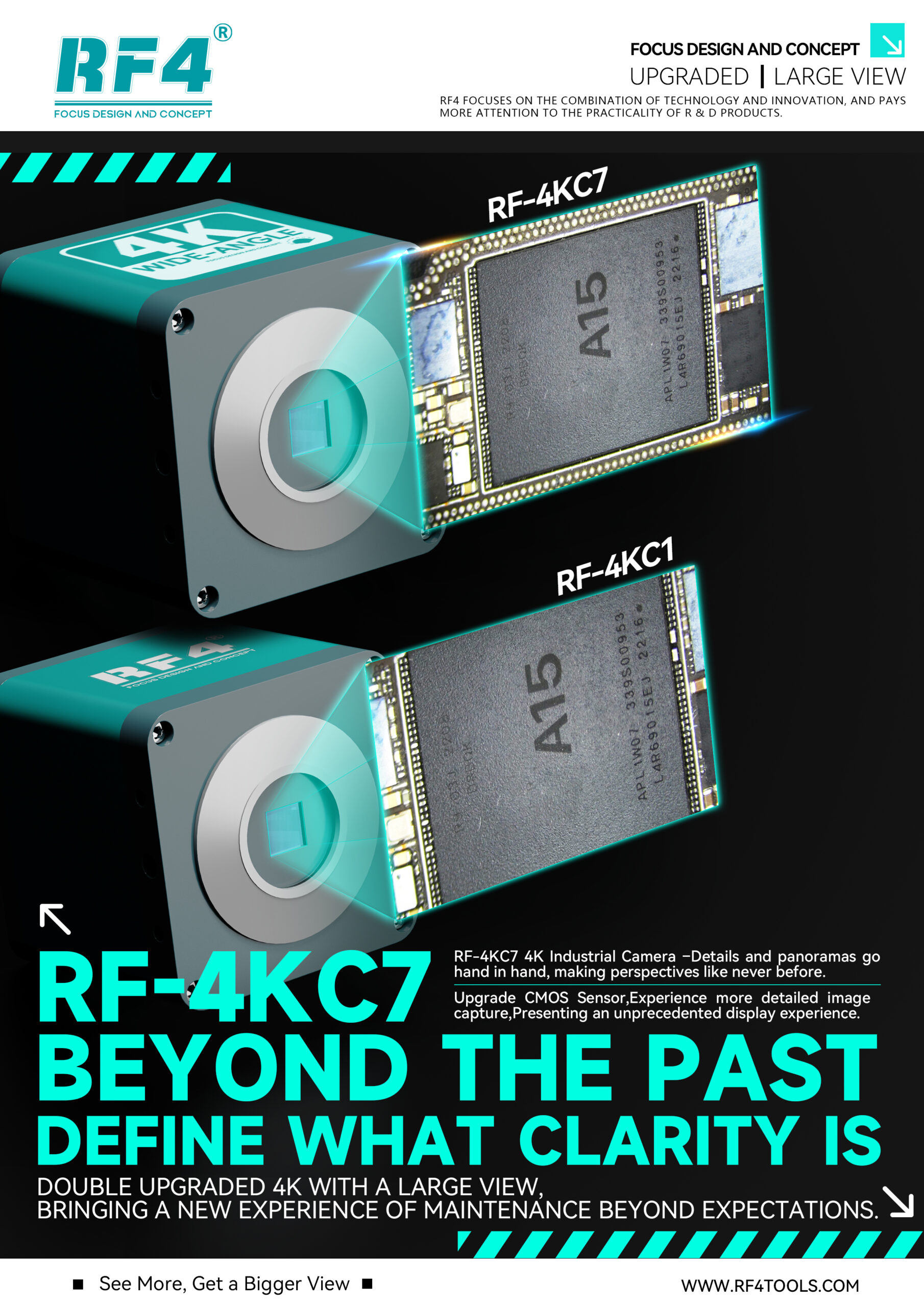 RF4 RF-4KC7 Large-Field 4K HD High-Resolution Adjustable Camera