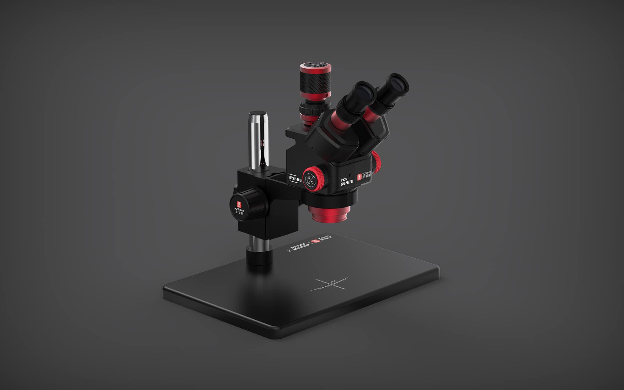 YCS 6558S Ultra HD Trinocular Microscope with Large Base